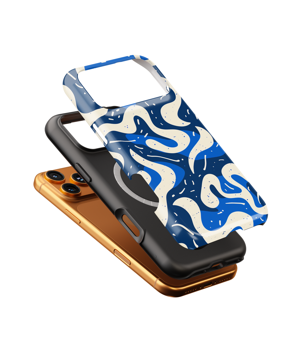 Blue Abstract Swirl Magnetic Impact-Resistant Phone Case