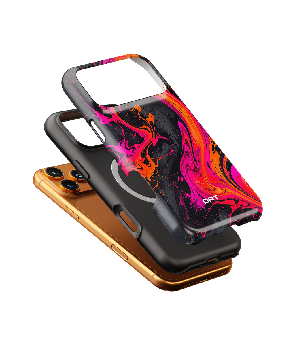 Magnetic Impact-Resistant Phone Case — Neon Marble Swirl