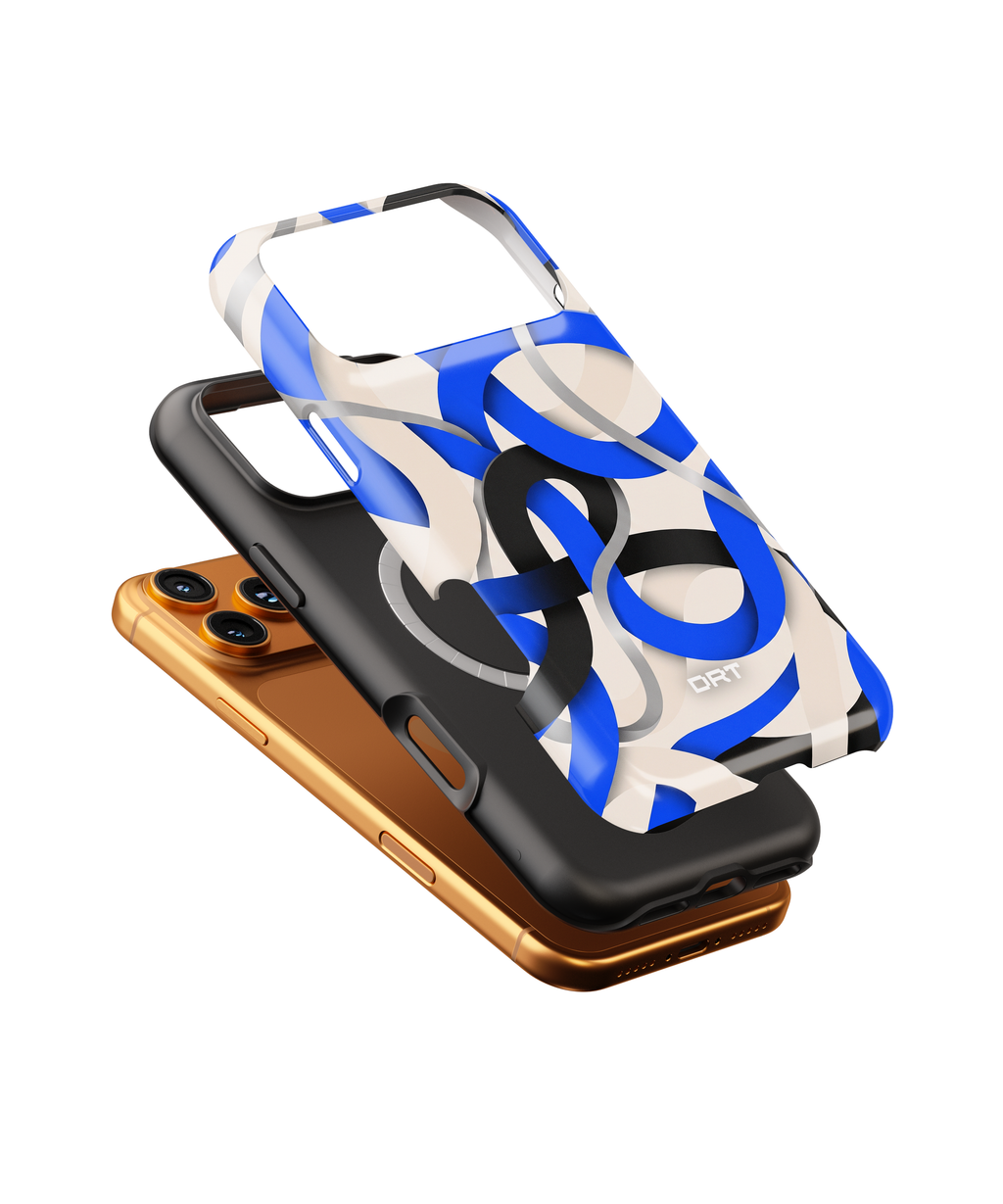 Phone Case — Blue & Black Interlocking Rings Magnetic Impact-Resistant Case