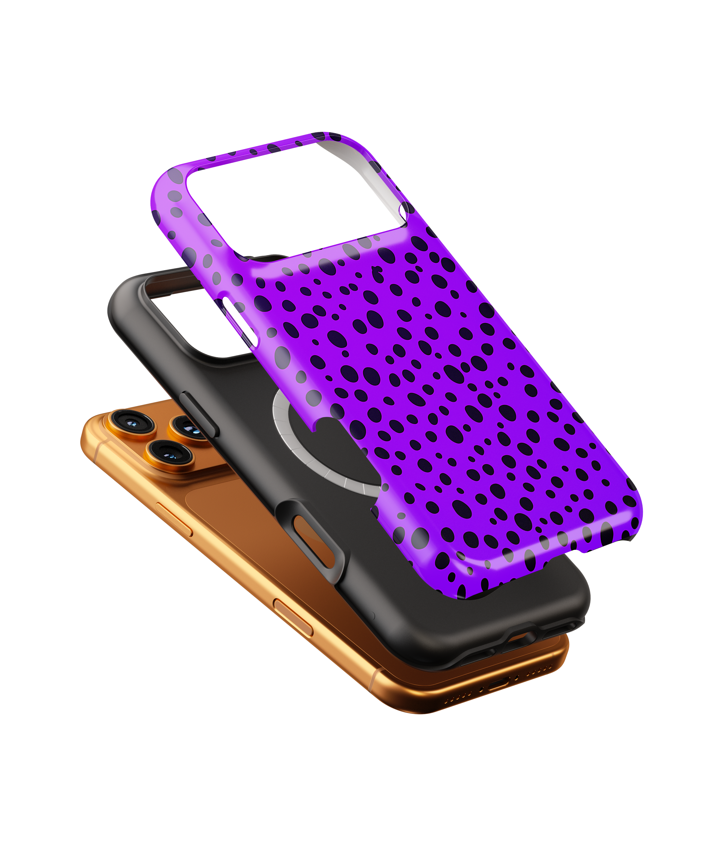 Purple Dalmatian Dot Magnetic Impact-Resistant Phone Case