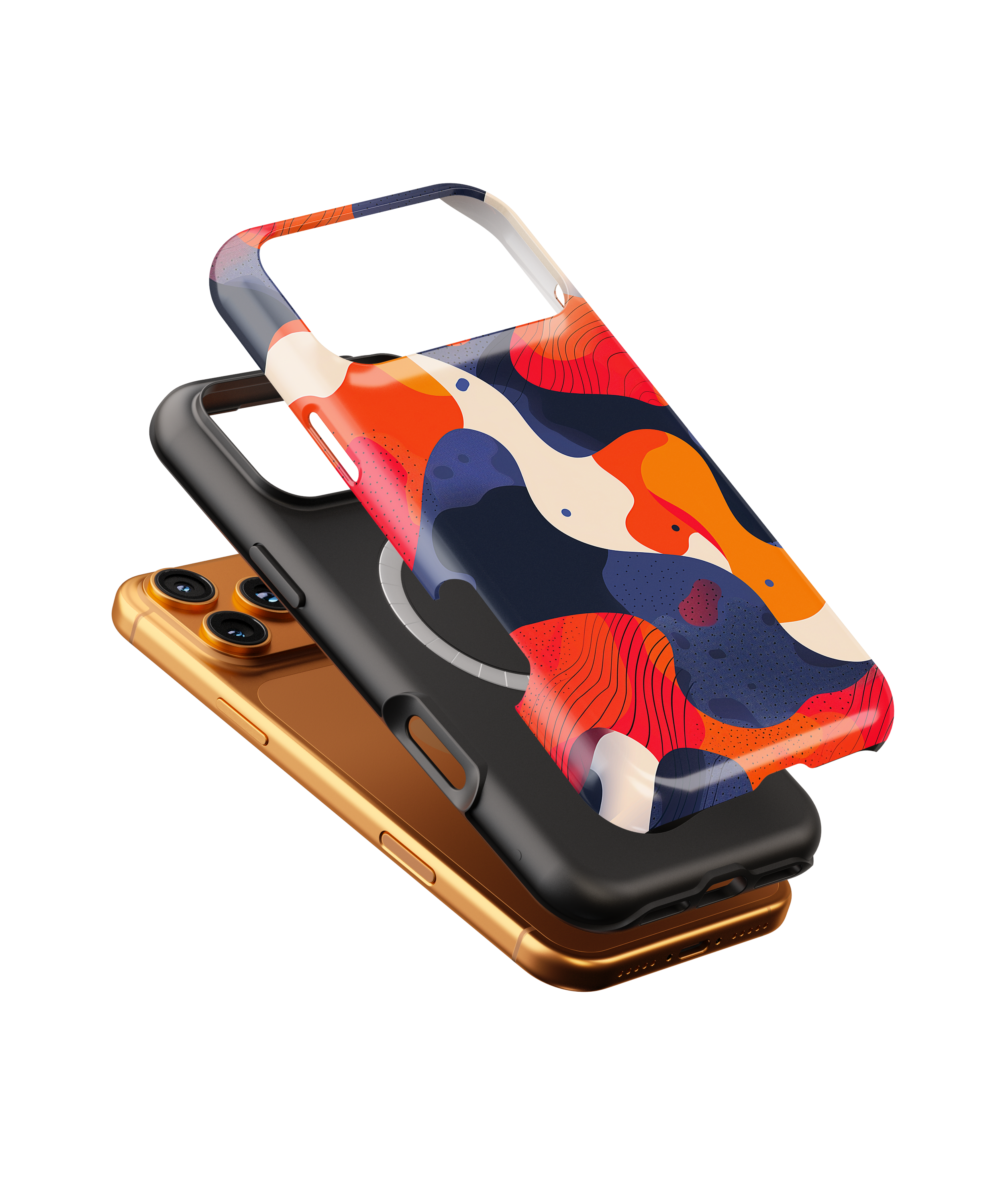 Abstract Colorwave Magnetic Phone Case — Impact-Resistant Protective Cover