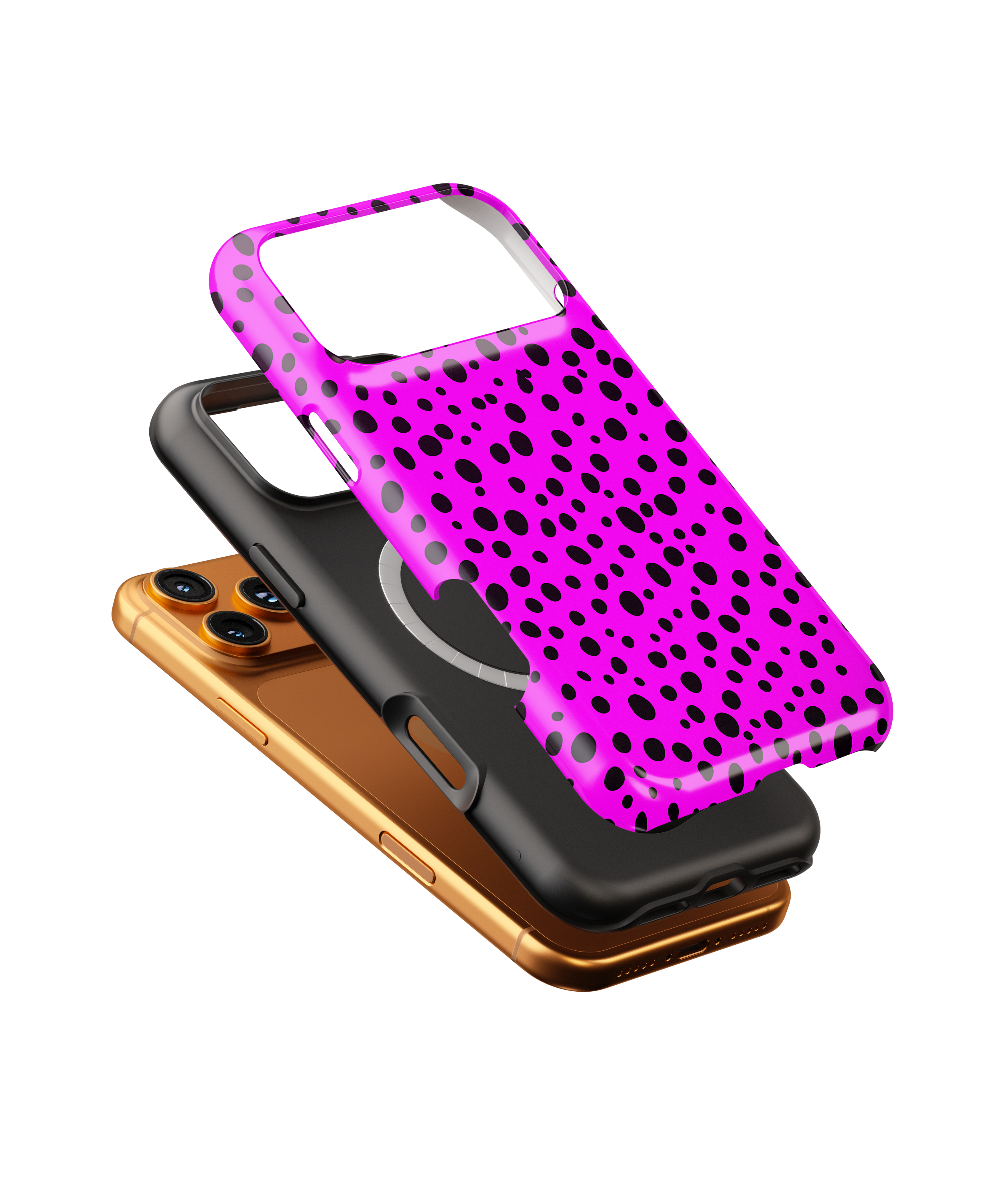 Pink Leopard Print Magnetic Impact-Resistant Phone Case