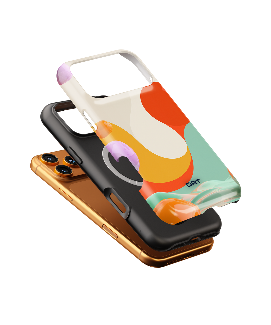 Magnetic Impact-Resistant Case — Retro Abstract Color Wave Phone Cover