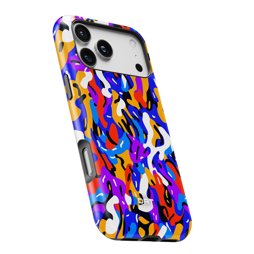 Impact-Resistant Magnetic Phone Case — Colorful Abstract Camo Design