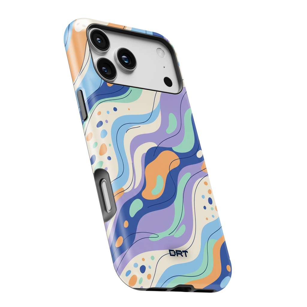 Abstract Swirl Magnetic Impact-Resistant Phone Case — Colorful Fluid Art