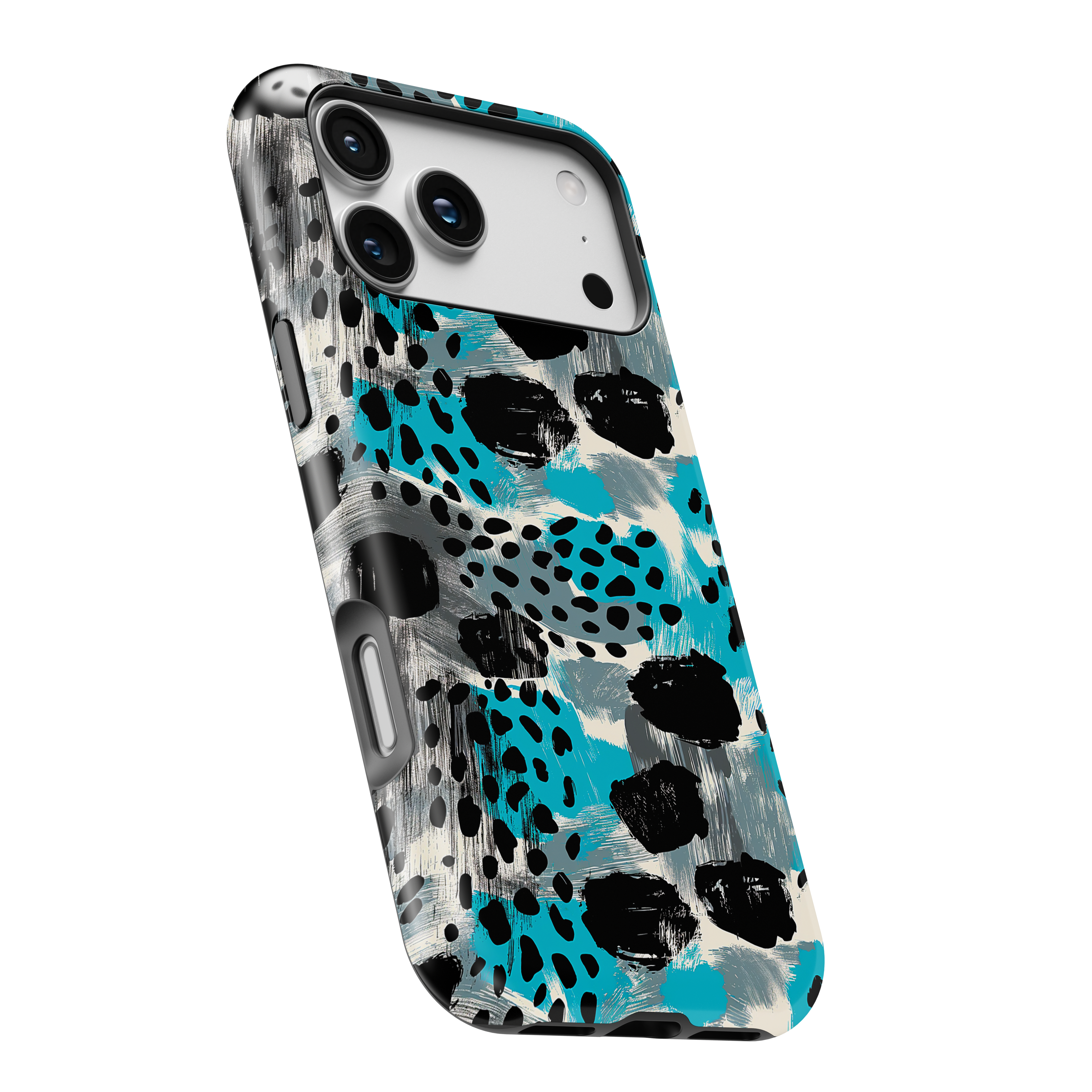 Teal Abstract Cheetah Magnetic Impact Phone Case