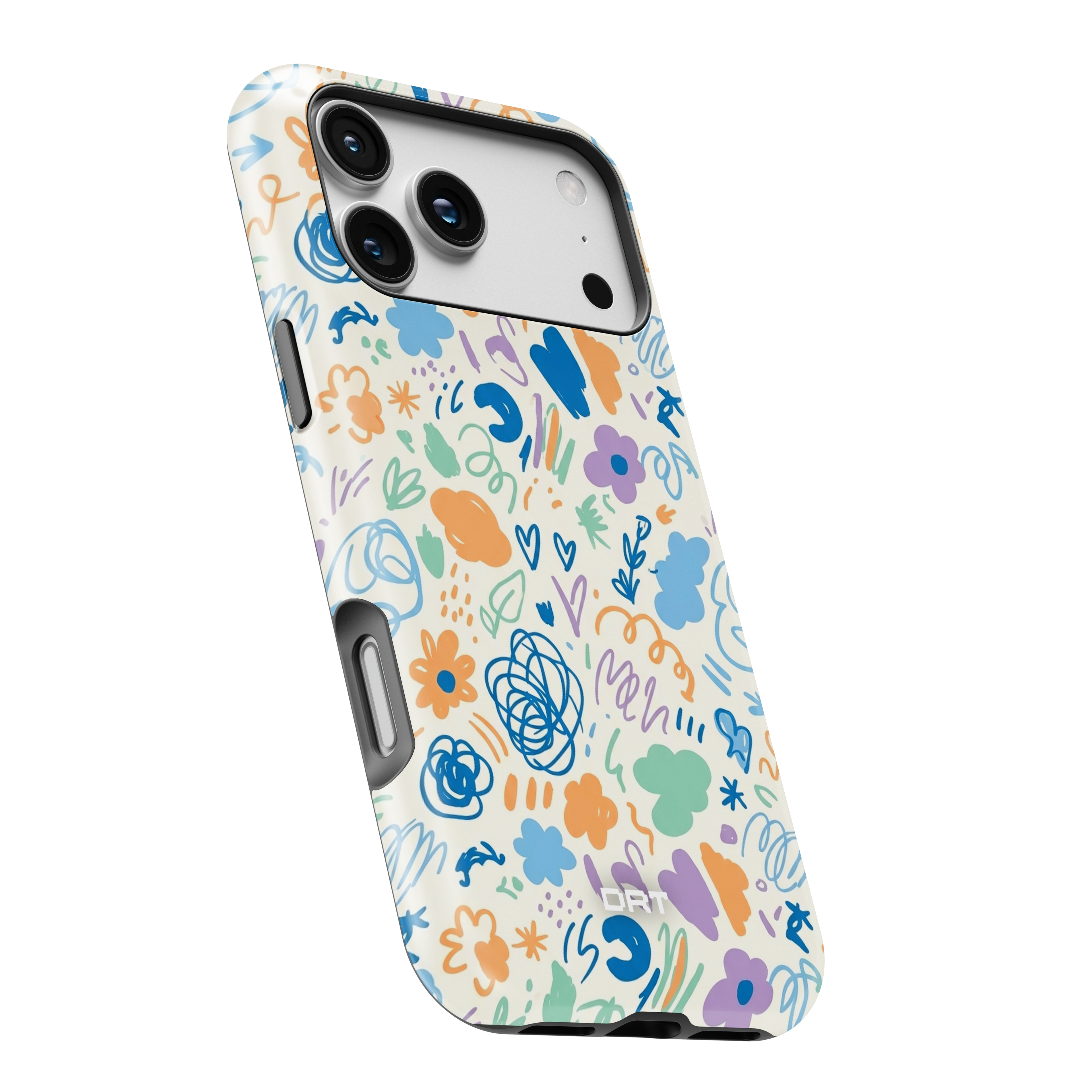 Floral Doodle Magnetic Phone Case — Impact‑Resistant Protective Cover