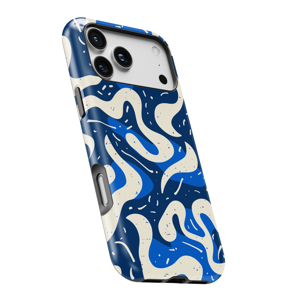 Blue Abstract Swirl Magnetic Impact-Resistant Phone Case