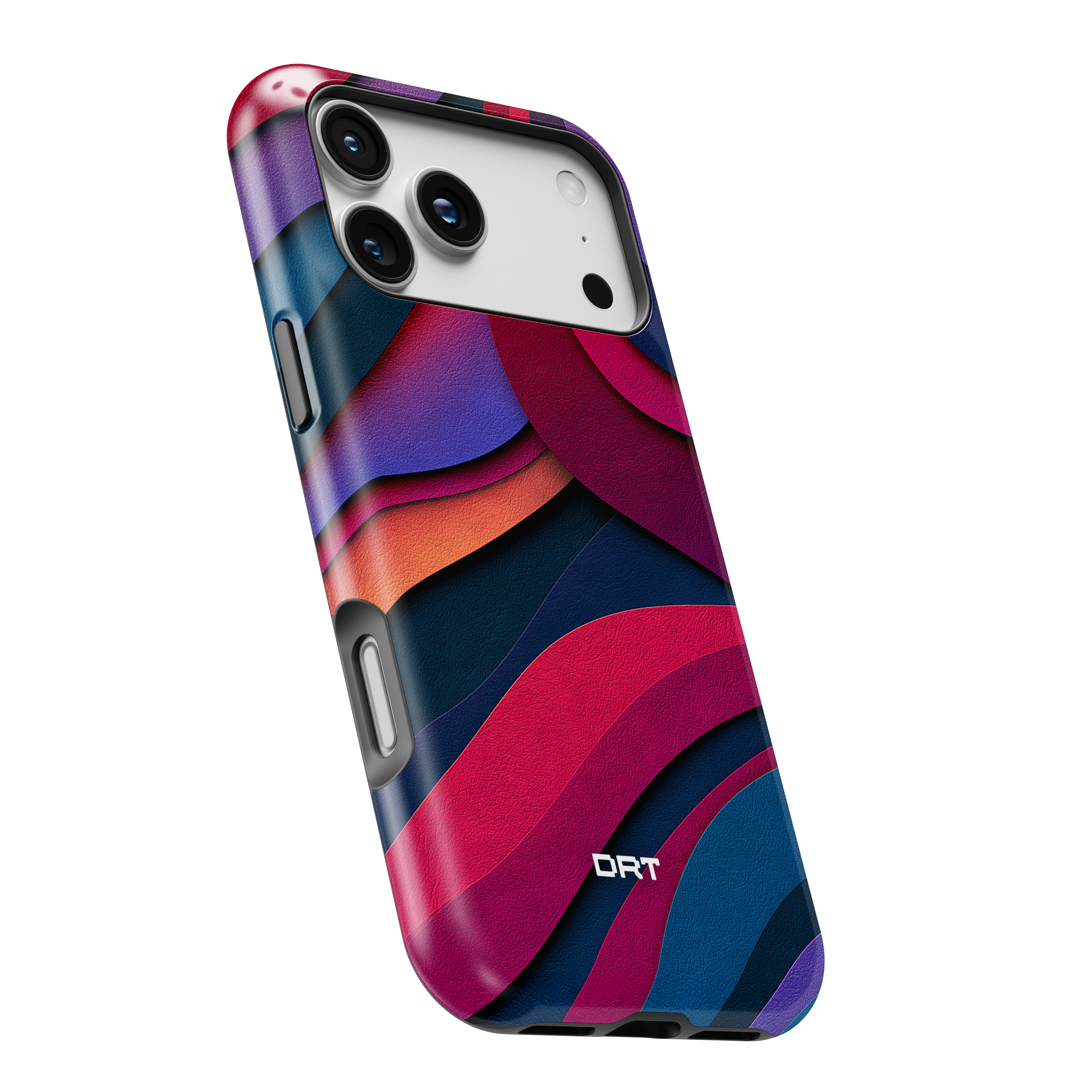 Magnetic Impact-Resistant Phone Case — Abstract Red & Navy Wave Design