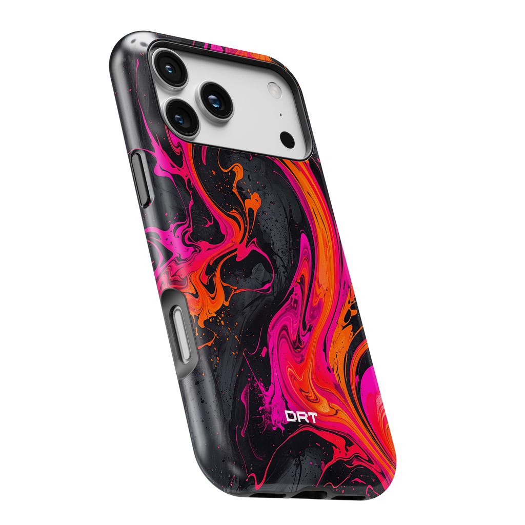 Magnetic Impact-Resistant Phone Case — Neon Marble Swirl