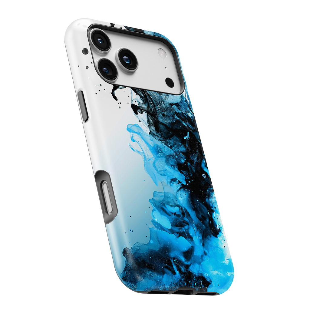 Blue Ink Swirl Magnetic Impact-Resistant Phone Case