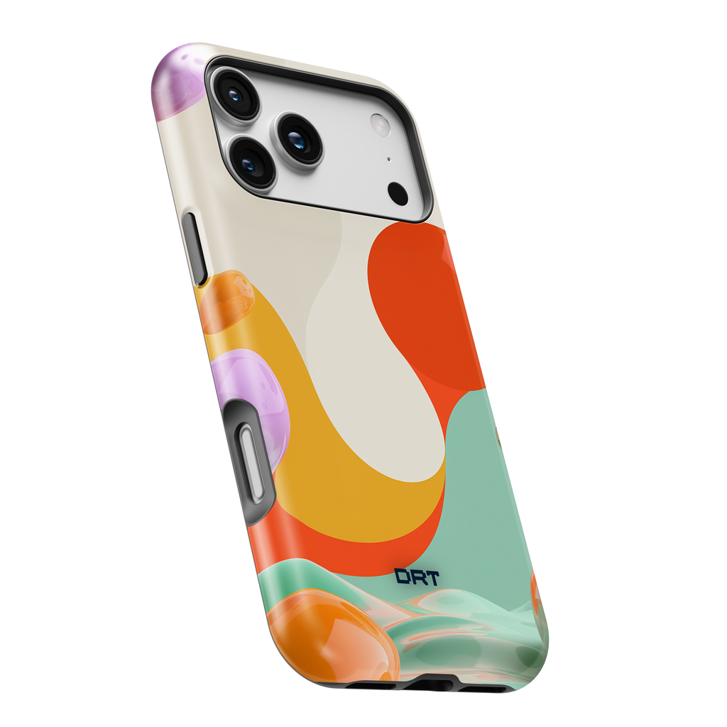 Magnetic Impact-Resistant Case — Retro Abstract Color Wave Phone Cover