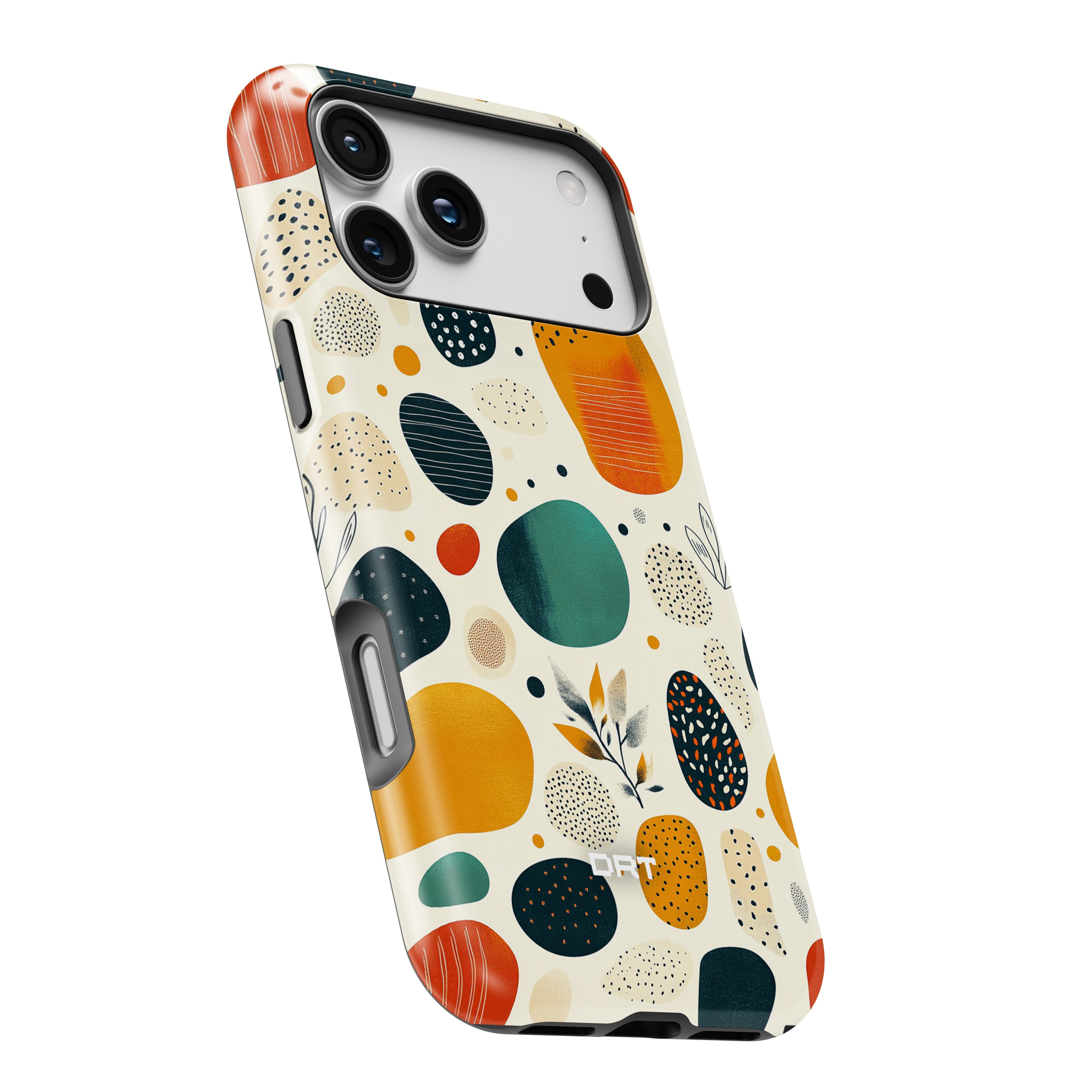 Magnetic Phone Case — Retro Abstract Pebble Design (Impact‑Resistant)