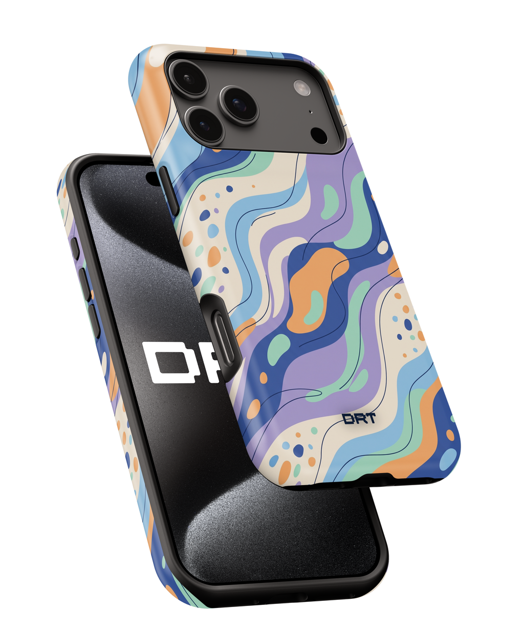 Abstract Swirl Magnetic Impact-Resistant Phone Case — Colorful Fluid Art