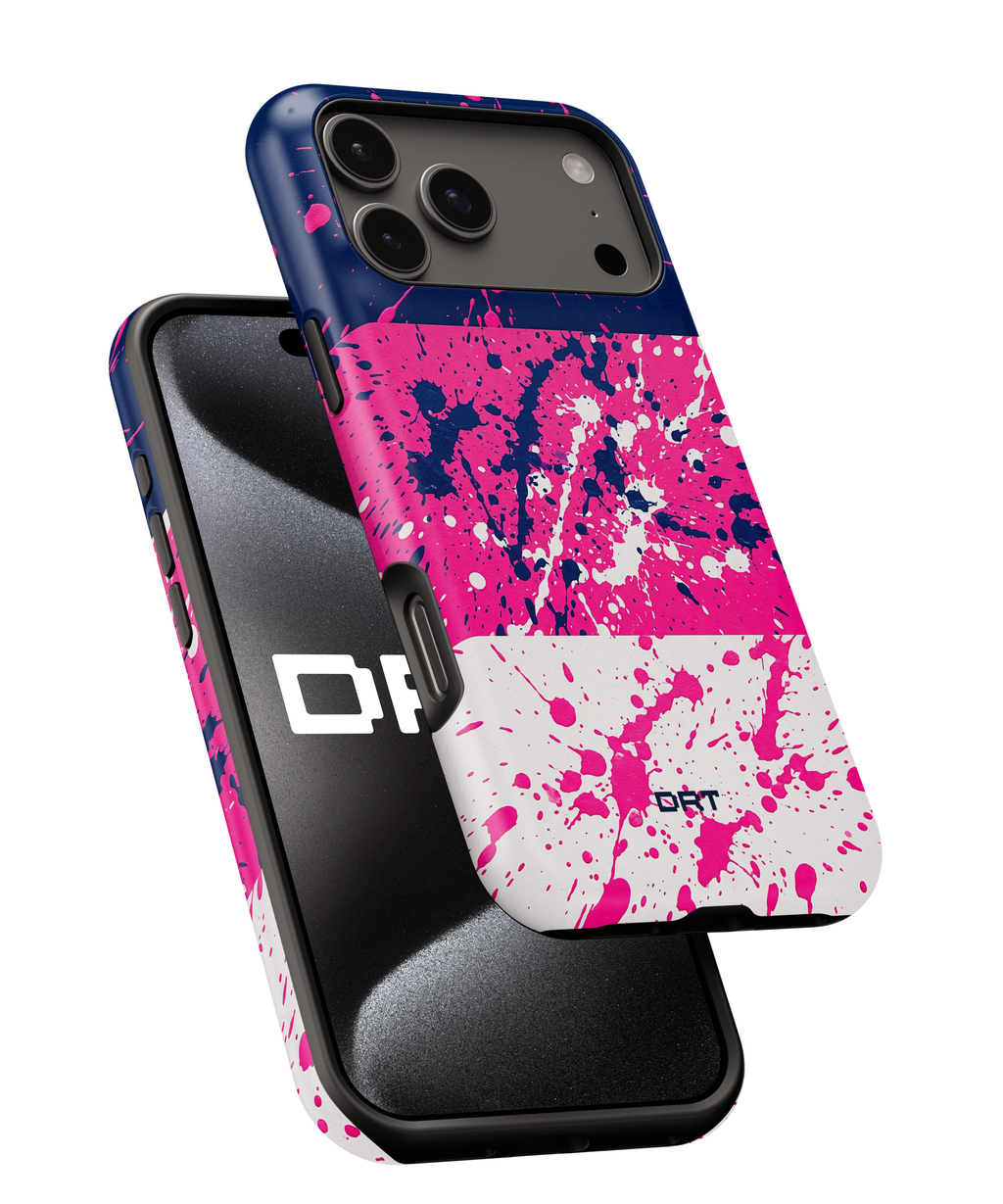 Splatter Neon Stripe Phone Case — Magnetic Impact-Resistant iPhone Cover