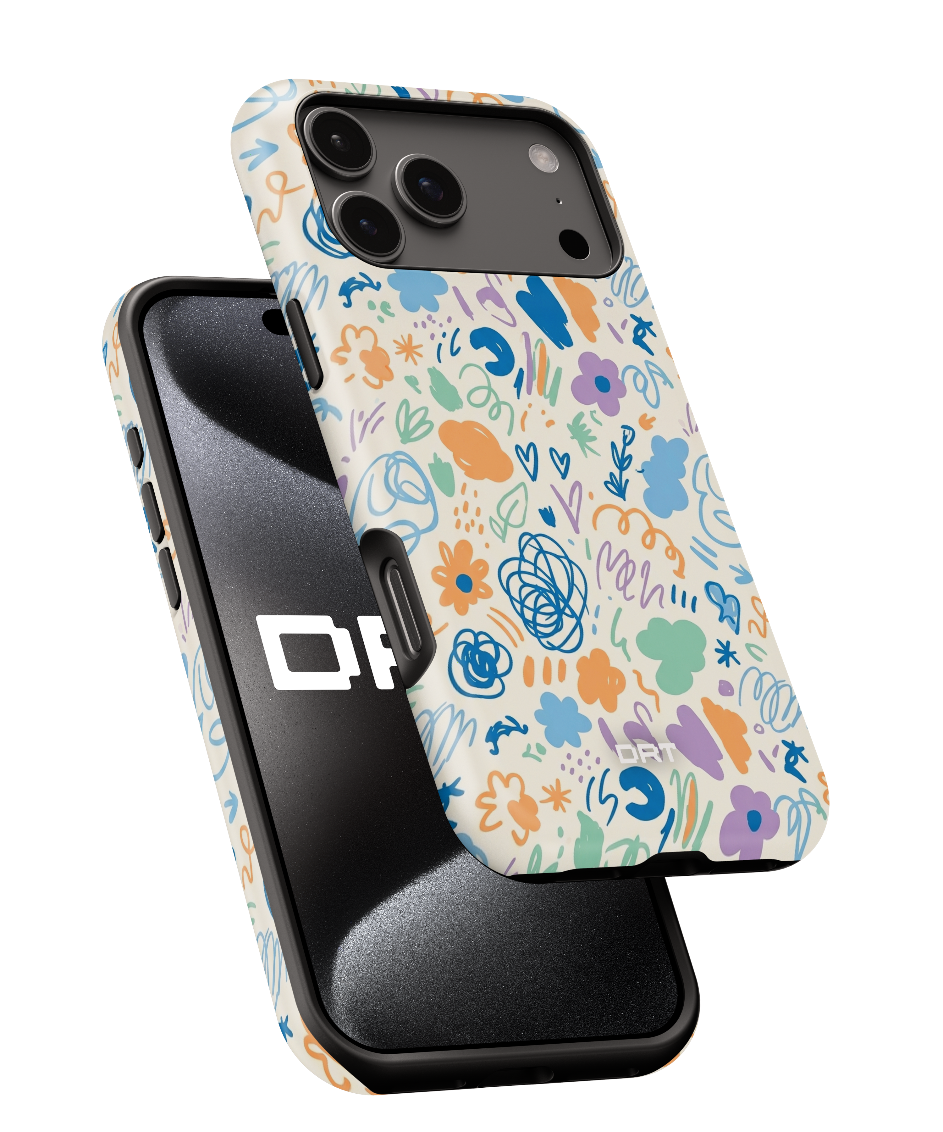 Floral Doodle Magnetic Phone Case — Impact‑Resistant Protective Cover