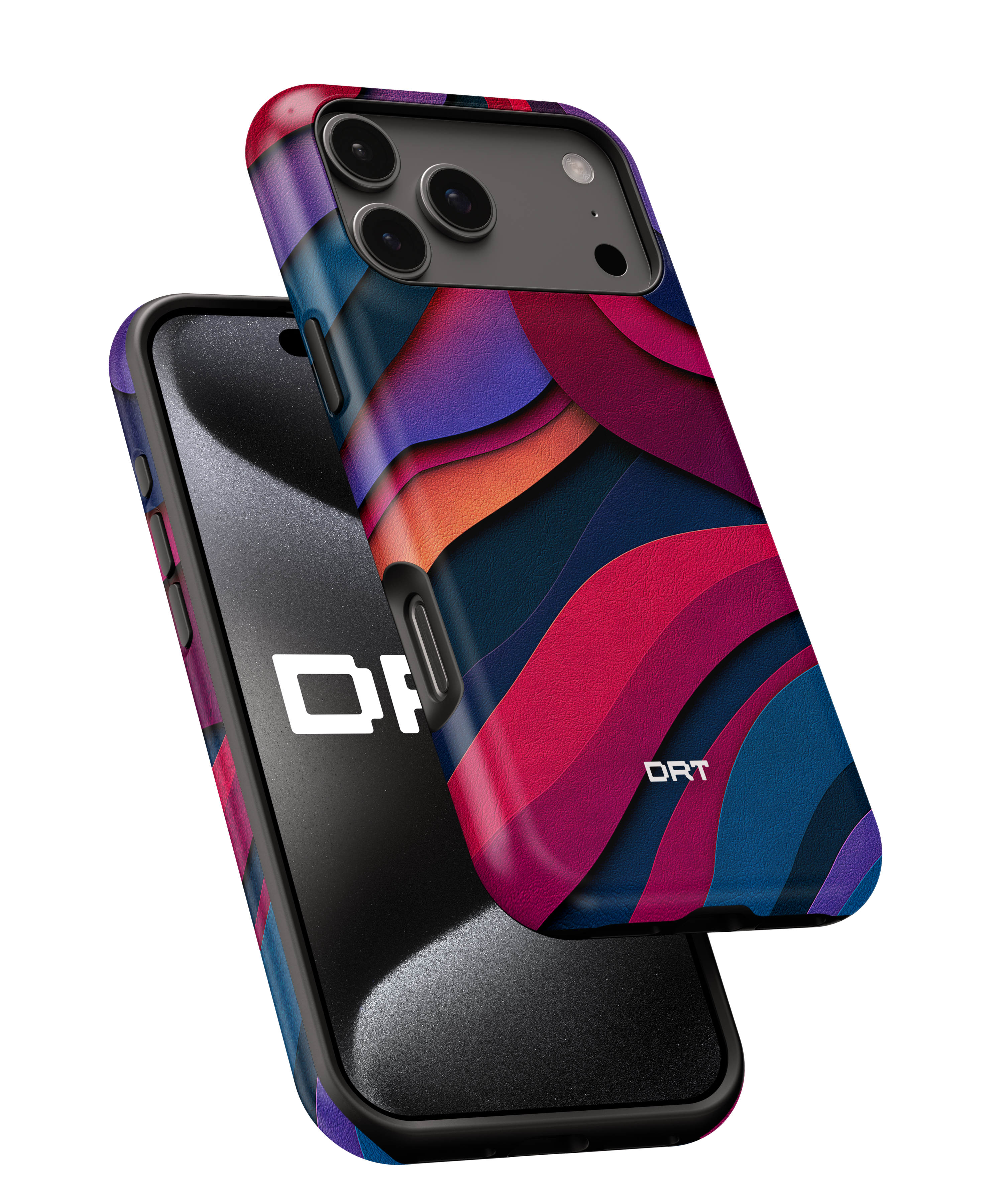 Magnetic Impact-Resistant Phone Case — Abstract Red & Navy Wave Design