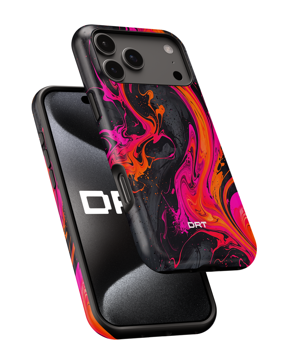 Magnetic Impact-Resistant Phone Case — Neon Marble Swirl