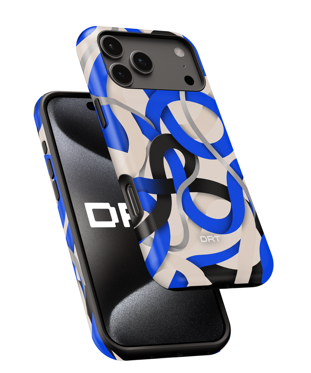Phone Case — Blue & Black Interlocking Rings Magnetic Impact-Resistant Case