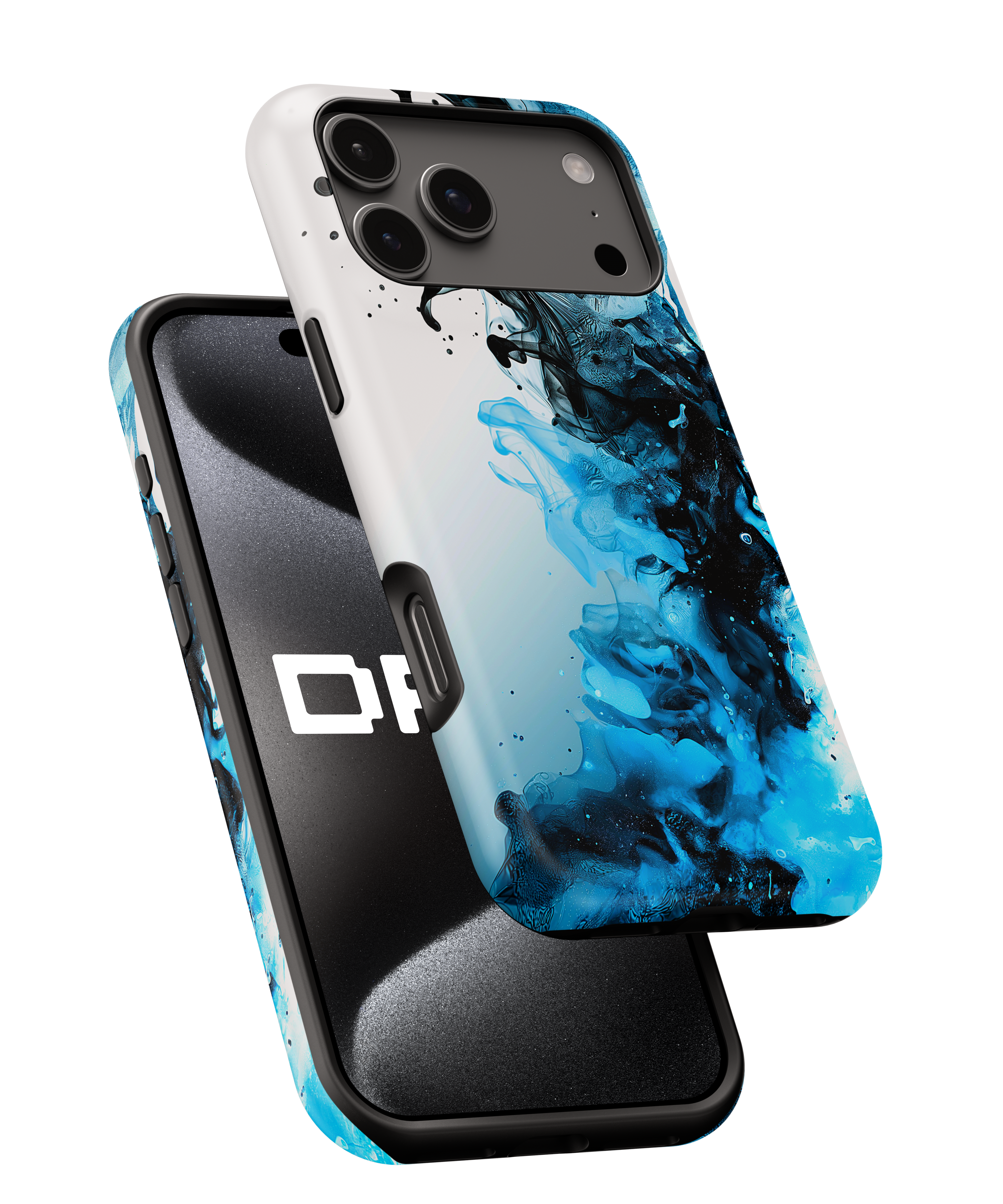 Blue Ink Swirl Magnetic Impact-Resistant Phone Case