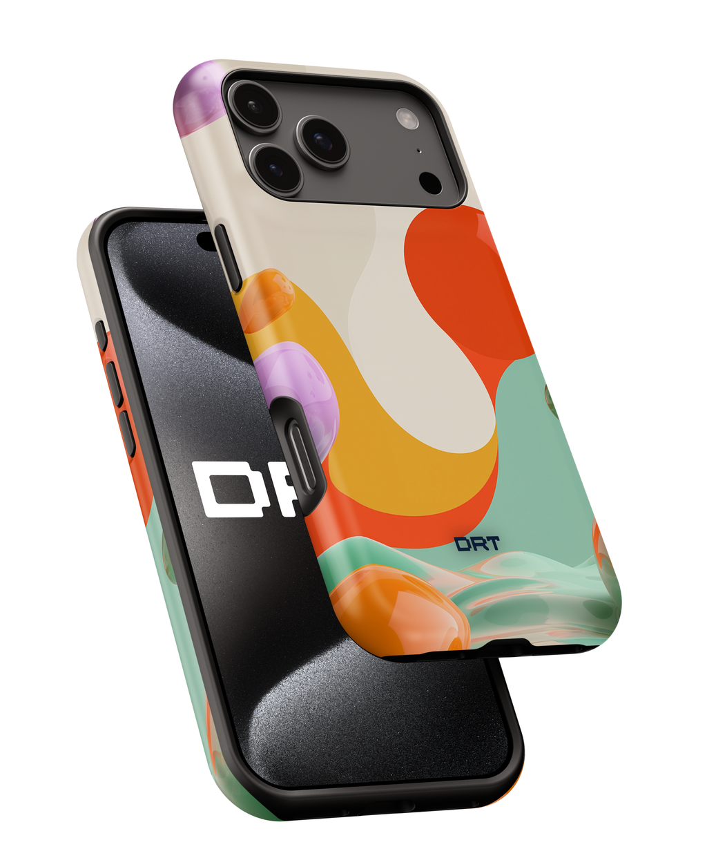 Magnetic Impact-Resistant Case — Retro Abstract Color Wave Phone Cover