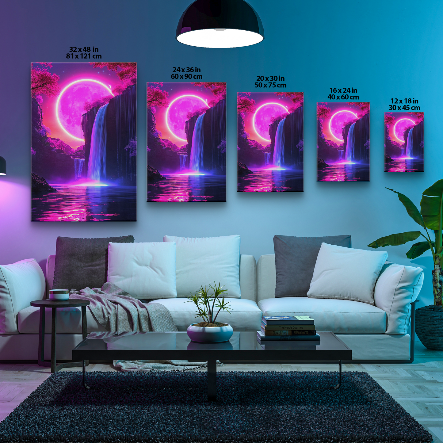 Magenta Moonfall (Canvas)Experience the fusion of art and ethics with RimaGallery's eco-friendly canvases. Stunning visuals, diverse sizes, and sustainable materials. Transform your space noRimaGallery